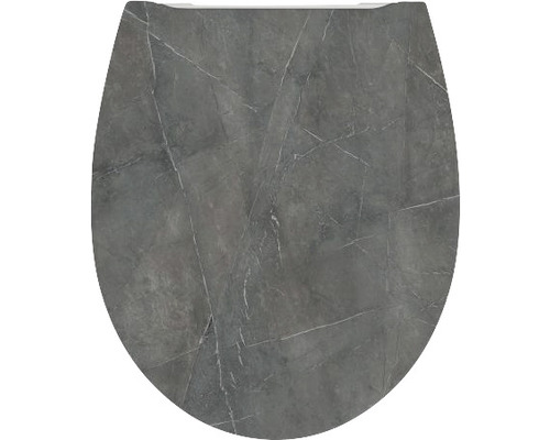 form & style Abattant WC Decor Slate mécanisme d'abaissement automatique 544255 Abattant de WC aspect marbre