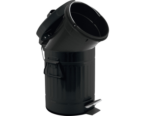 Poubelle à pédale noire en métal