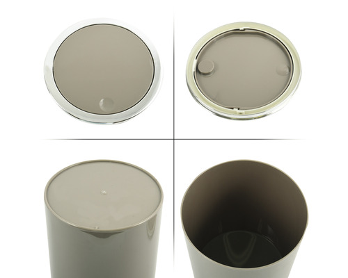 Vues multiples d''une poubelle à pédale en plastique