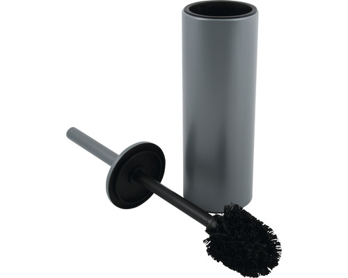 Graue WC-Garnitur mit Bürste und Behälter