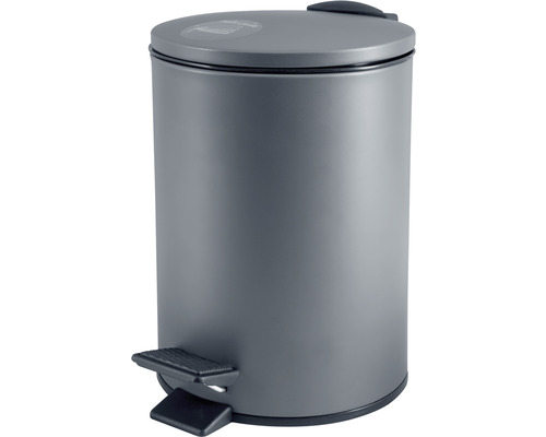 Poubelle à pédale grise avec couvercle