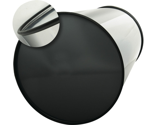 Vue détaillée d''un seau métallique avec joint