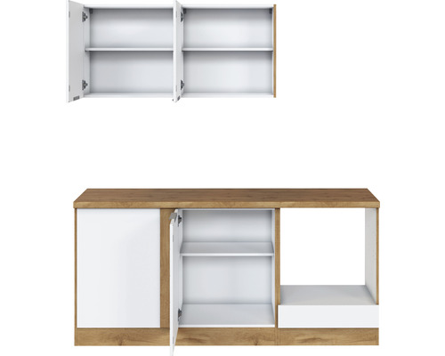 Meuble bas et meuble haut avec portes et étagères pour la cuisine