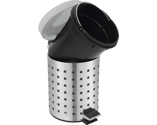 Abfalleimer mit Pedal und gelochtem Edelstahlgehäuse