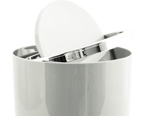 Poubelle cosmétique blanche avec couvercle pivotant