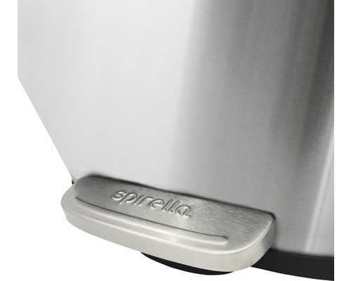 Spirella Logo auf einem Edelstahl-Treteimer