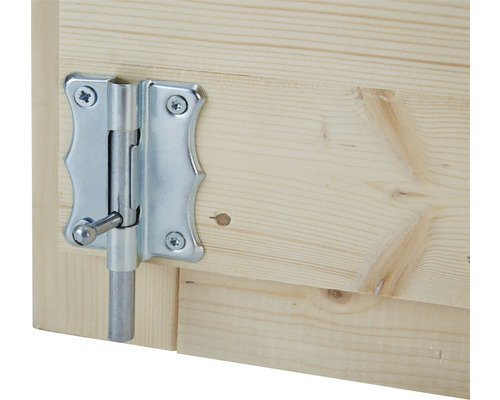Verrou métallique sur porte en bois