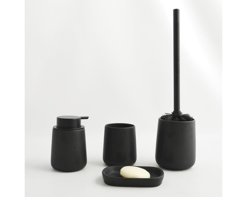 Ensemble d''accessoires de salle de bain avec distributeur de savon, gobelet, porte-savon, brosse de toilette