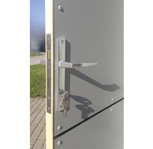Vue détaillée d''une porte avec serrure, poignée de porte et clés