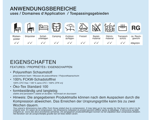 Informationen zu Anwendungsbereichen, Eigenschaften und Siegeln von Polyurethan Schaumstoff