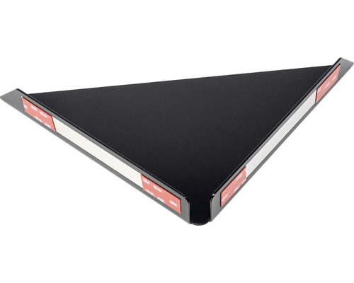 Étagère d''angle noire pour montage mural avec bandes adhésives