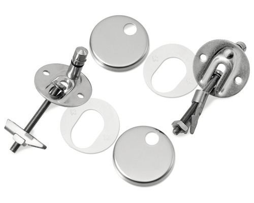 Kit de fixation pour sièges de WC, comprenant vis, écrous et caches