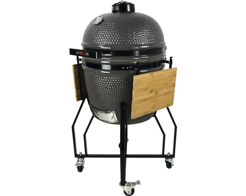 Keramikgrill auf Rollen mit Ablageflächen