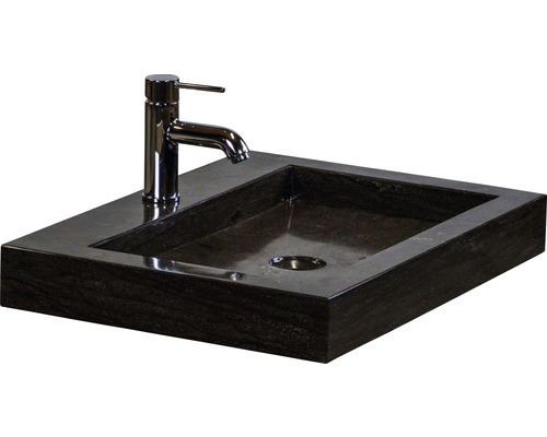 Vasque à poser en granit avec robinetterie