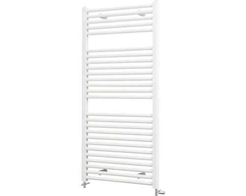 Sèche-serviettes avec plusieurs tubes chauffants horizontaux.