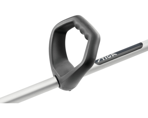 Poignée d''un coupe-bordures avec le logo Stiga