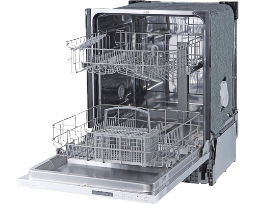 Lave-vaisselle ouvert avec deux paniers