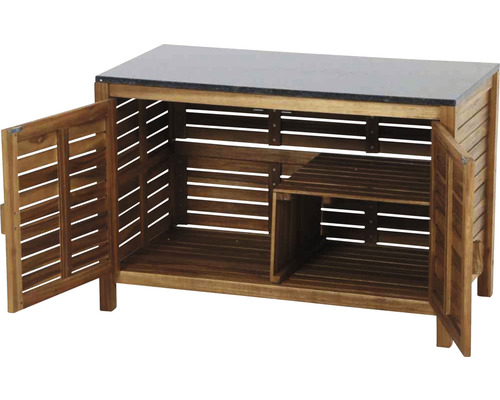 Armoire de jardin en bois avec portes et espace de rangement