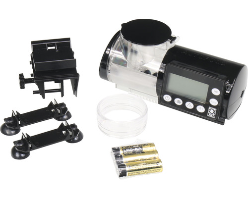 Distributeur automatique de nourriture pour poissons avec écran, ventouse et pince