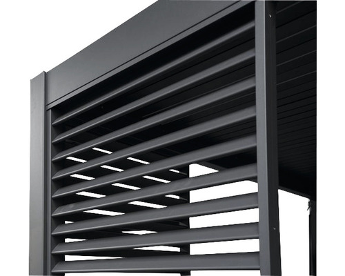 Vue détaillée d''un toit de terrasse à lamelles