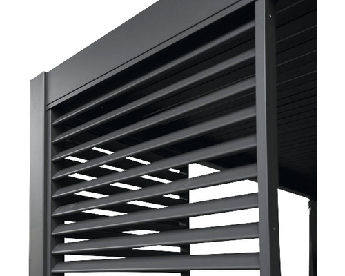 Vue détaillée d''un toit de terrasse avec paroi à lamelles