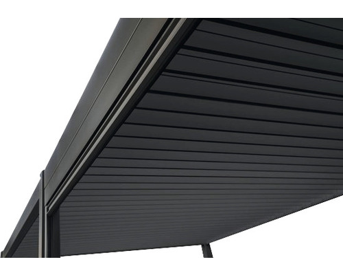 Vue détaillée d''un toit de terrasse à lamelles