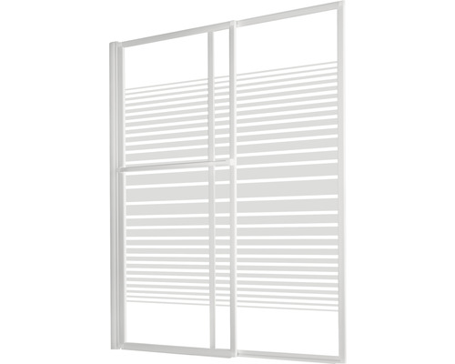 Duschabtrennung mit Streifenmuster