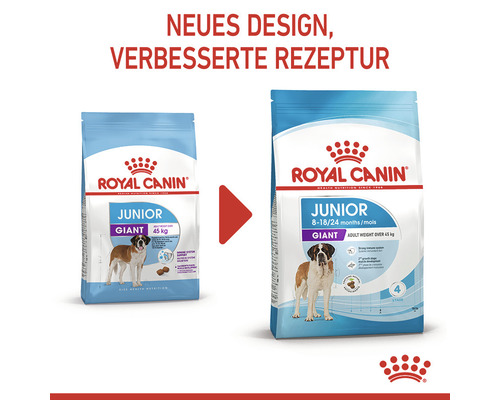 Royal Canin Junior Giant Hundetrockenfutter, neues Design, verbesserte Rezeptur