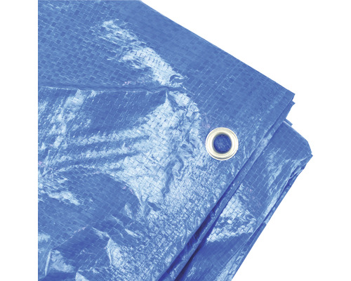 Bâche tissée bleue avec œillets