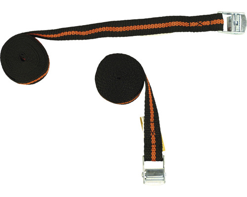 Sangle d''arrimage avec boucle métallique, enroulée