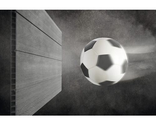 Fassadenverkleidung und Fussball