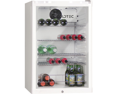 Réfrigérateur à boissons rempli avec étagères grillagées