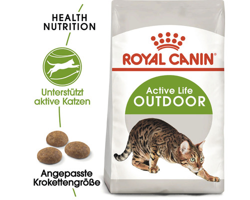 Royal Canin Active Life Outdoor Katzenfutterpackung mit dem Logo von Royal Canin.