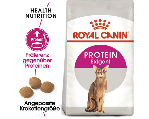 Royal Canin Protein Exigent Katzenfutter Packung mit Futterstücken