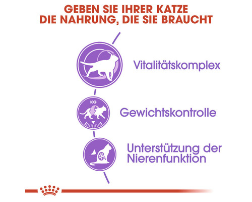 Vitality complex symbol for cat food, weight control, kidney function support