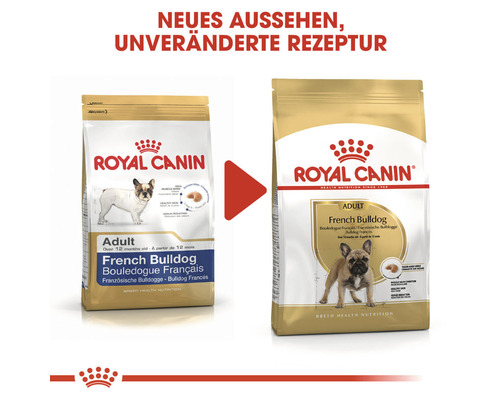 Zwei Packungen Royal Canin French Bulldog Hundetrockenfutter im Vergleich