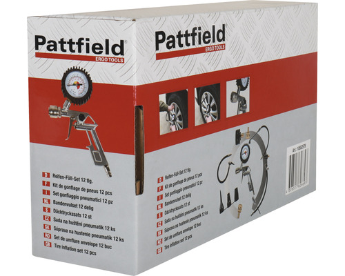 Pattfield Kit de gonflage de pneus, douze pièces, en carton