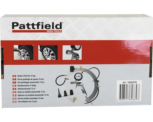 Pattfield Kit de gonflage de pneus 12 pièces