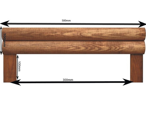 Élément de clôture en bois avec dimensions 500 mm de large et 300 mm de haut
