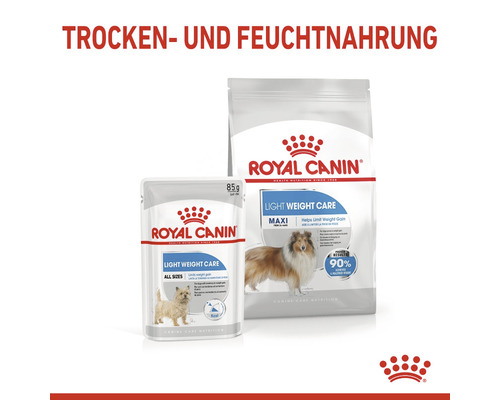 Royal Canin Logo. Nassfutter und Trockenfutter für Hunde zur Gewichtskontrolle.