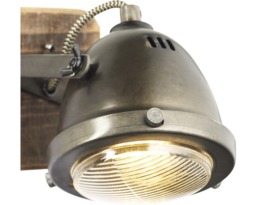 Applique murale en métal et bois de style industriel