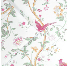 Papier peint à motifs d''oiseaux, de fleurs et de papillons