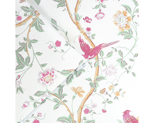 Papier peint à motifs d''oiseaux, de fleurs et de papillons