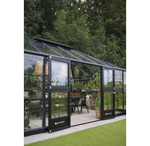 Gewächshaus Juliana Grand Oase inkl. Sicherheitsglas 3 mm 439 x 583 cm anthrazit/schwarz