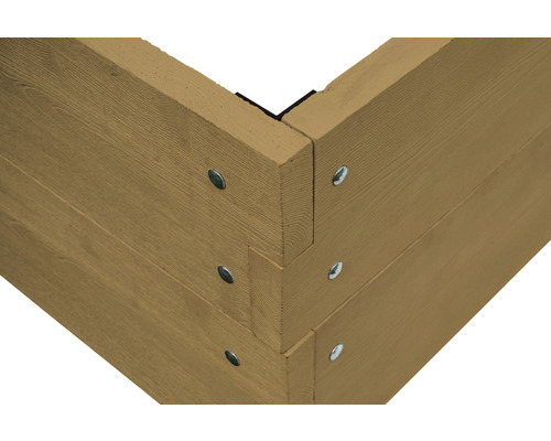 Hochbeet Ecke aus Holz mit Schrauben