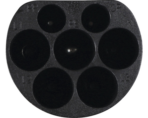 Steckdosenadapter mit sieben Öffnungen für verschiedene Stecker