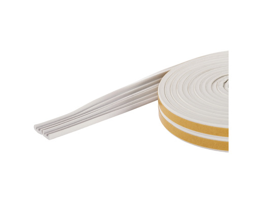 Joint profilé en E fix-o-moll auto-adhésif blanc 6 m 4 x 9 mm Bande d'étanchéité en rouleau avec bandes adhésives