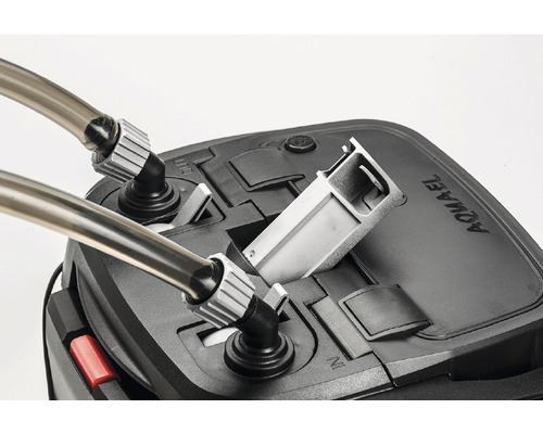 Filtre extérieur Aquael avec tuyaux et élément de montage.