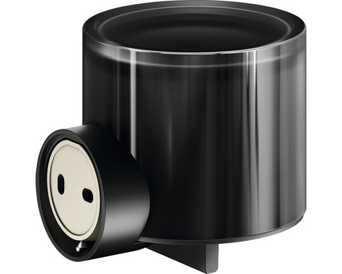 Gobelet noir pour brosses à dents avec support mural