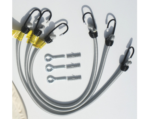 Gummispanner Set mit Haken und Befestigungsmaterial